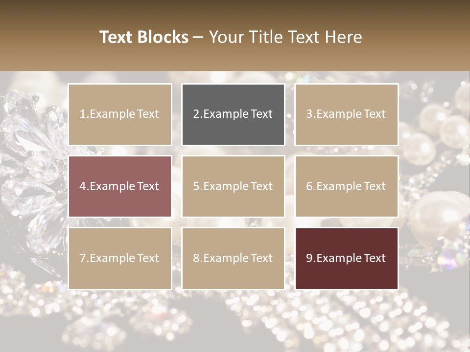 A Bunch Of Pearls And Diamonds On A Table PowerPoint Template