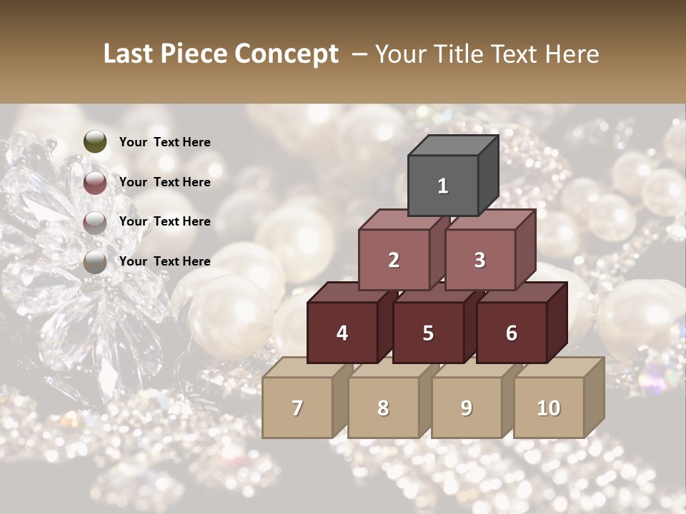 A Bunch Of Pearls And Diamonds On A Table PowerPoint Template