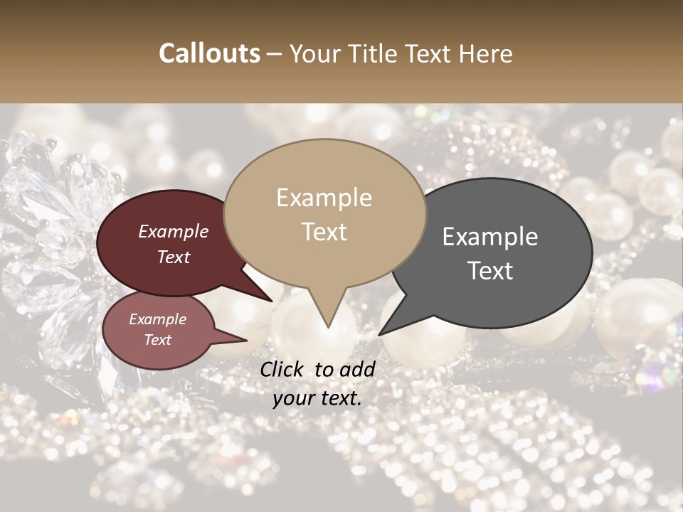 A Bunch Of Pearls And Diamonds On A Table PowerPoint Template