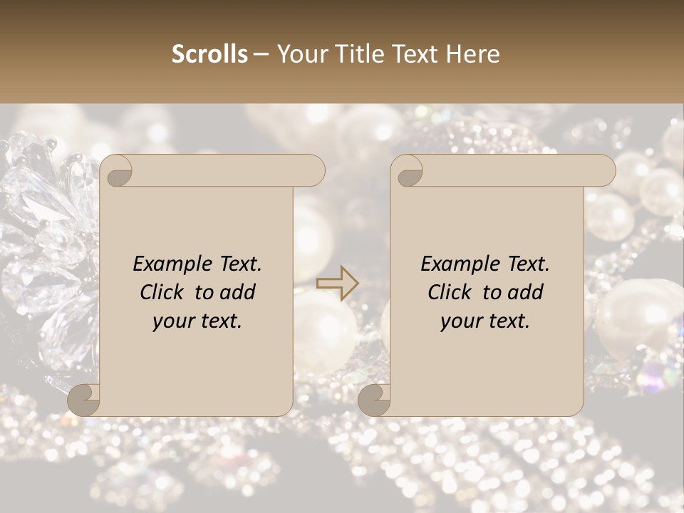 A Bunch Of Pearls And Diamonds On A Table PowerPoint Template