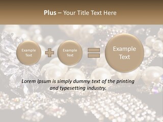 A Bunch Of Pearls And Diamonds On A Table PowerPoint Template