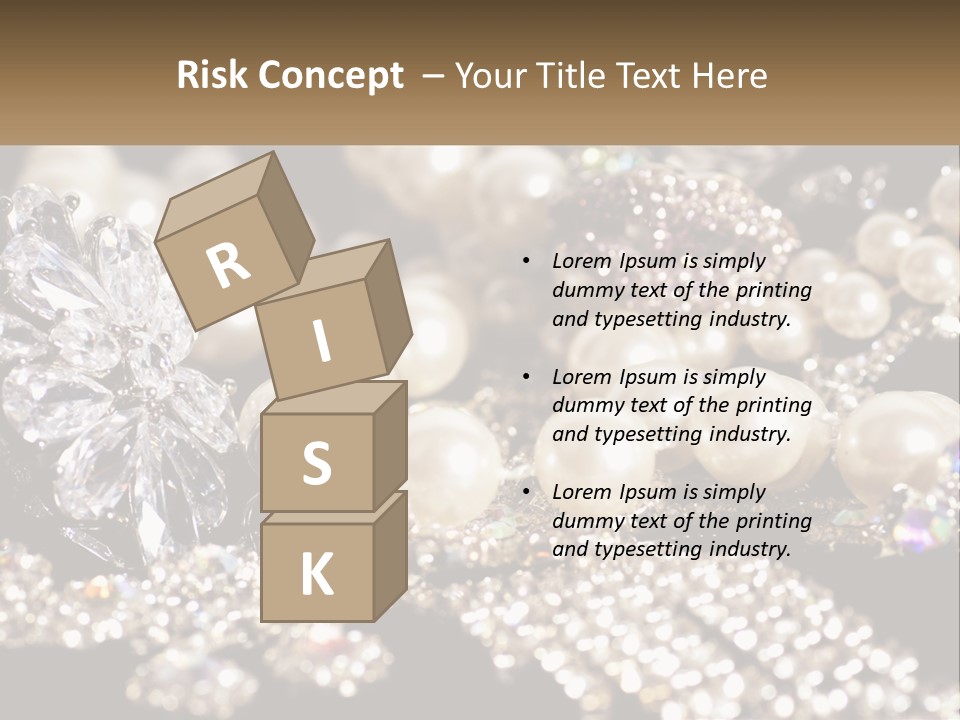 A Bunch Of Pearls And Diamonds On A Table PowerPoint Template