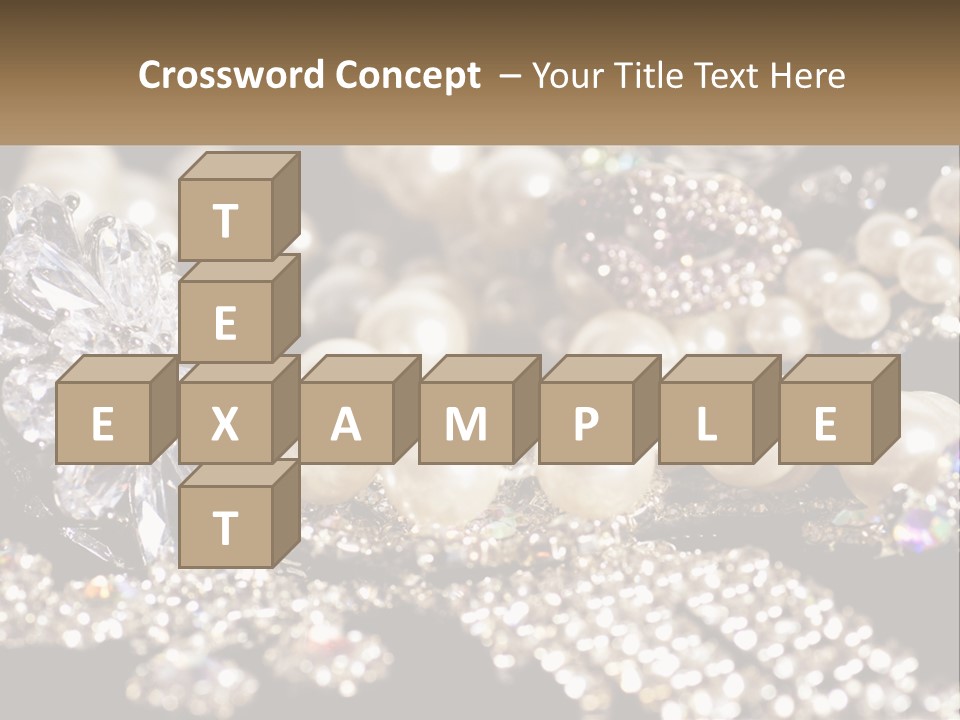 A Bunch Of Pearls And Diamonds On A Table PowerPoint Template