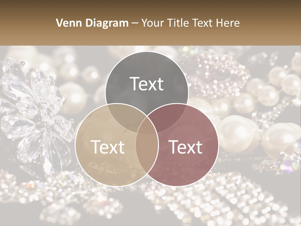 A Bunch Of Pearls And Diamonds On A Table PowerPoint Template