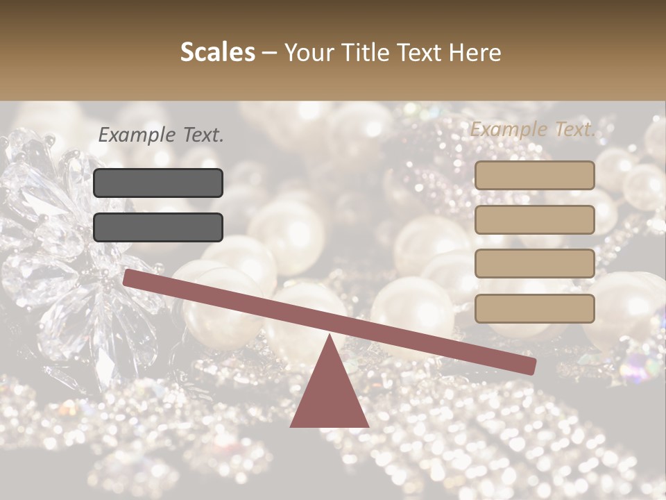 A Bunch Of Pearls And Diamonds On A Table PowerPoint Template