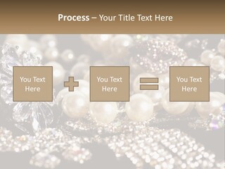 A Bunch Of Pearls And Diamonds On A Table PowerPoint Template