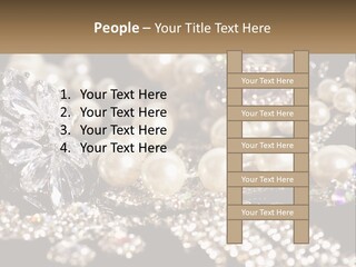 A Bunch Of Pearls And Diamonds On A Table PowerPoint Template
