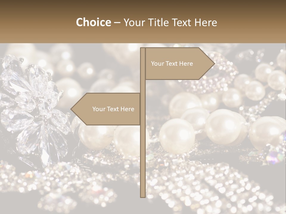 A Bunch Of Pearls And Diamonds On A Table PowerPoint Template