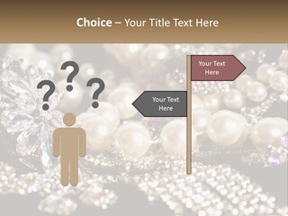 A Bunch Of Pearls And Diamonds On A Table PowerPoint Template