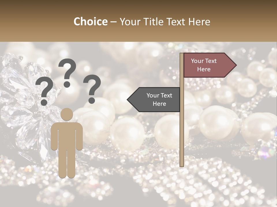 A Bunch Of Pearls And Diamonds On A Table PowerPoint Template