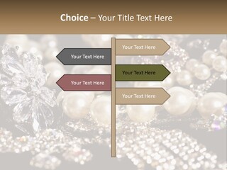 A Bunch Of Pearls And Diamonds On A Table PowerPoint Template