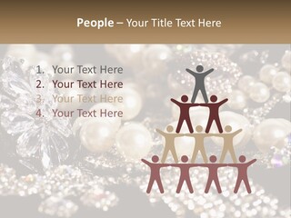 A Bunch Of Pearls And Diamonds On A Table PowerPoint Template