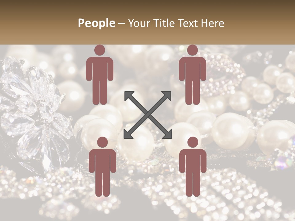 A Bunch Of Pearls And Diamonds On A Table PowerPoint Template