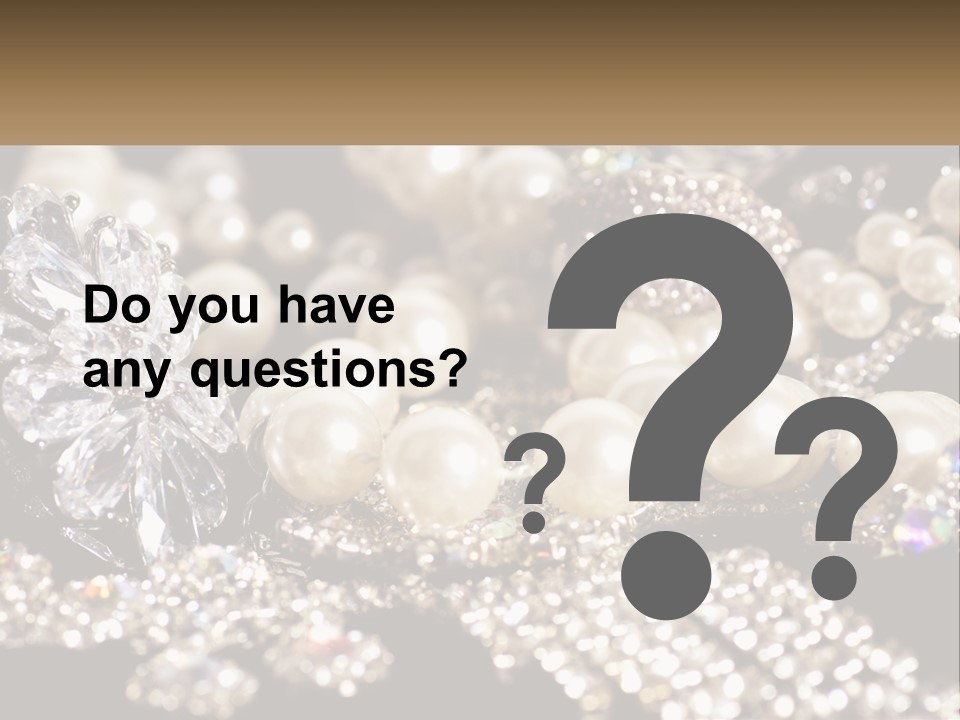 A Bunch Of Pearls And Diamonds On A Table PowerPoint Template