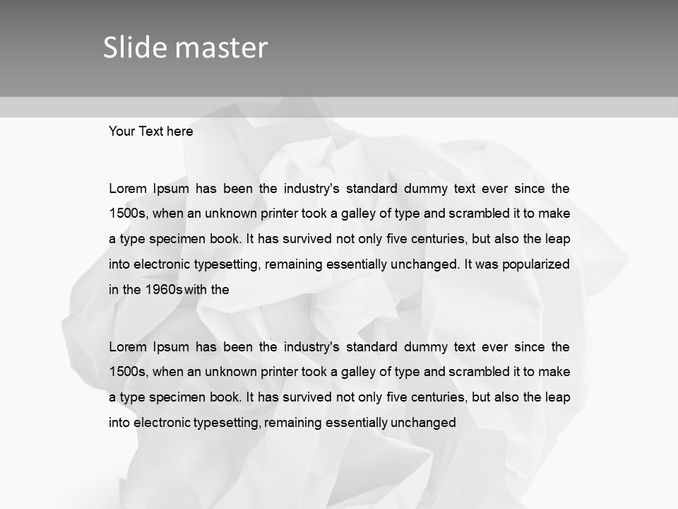 A Crumpled Ball Of Paper On A White Background PowerPoint Template