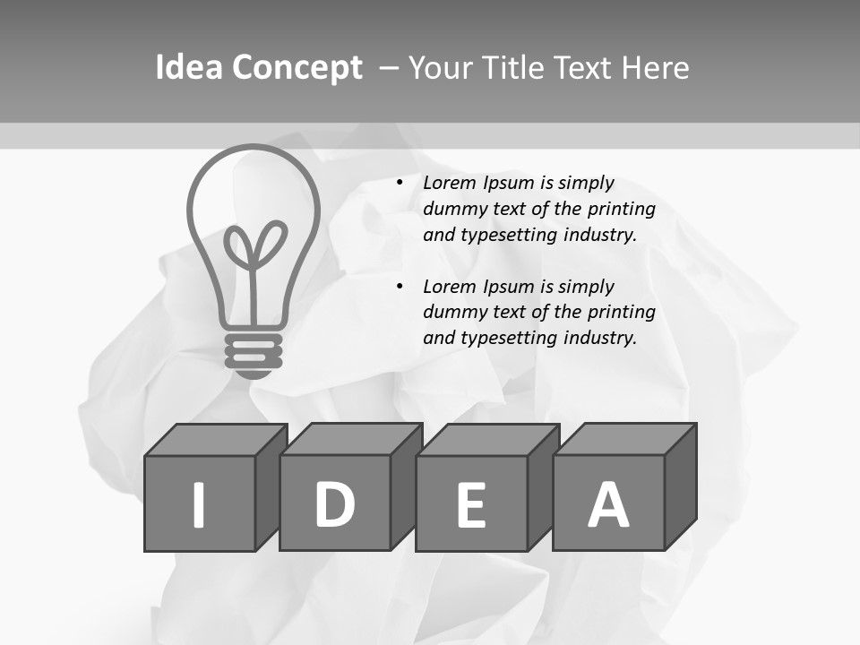 A Crumpled Ball Of Paper On A White Background PowerPoint Template