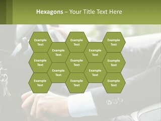A Man Driving A Car With A Key Chain In His Hand PowerPoint Template