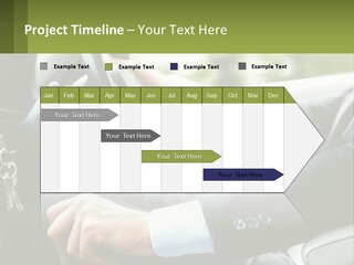 A Man Driving A Car With A Key Chain In His Hand PowerPoint Template