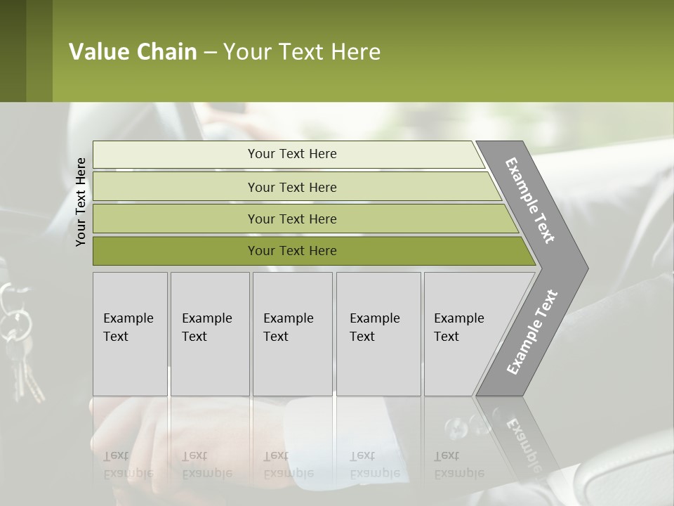 A Man Driving A Car With A Key Chain In His Hand PowerPoint Template