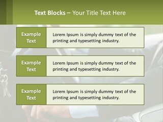 A Man Driving A Car With A Key Chain In His Hand PowerPoint Template