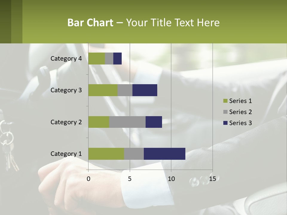 A Man Driving A Car With A Key Chain In His Hand PowerPoint Template
