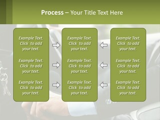 A Man Driving A Car With A Key Chain In His Hand PowerPoint Template
