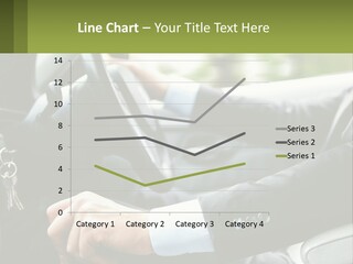 A Man Driving A Car With A Key Chain In His Hand PowerPoint Template