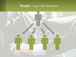 A Man Driving A Car With A Key Chain In His Hand PowerPoint Template