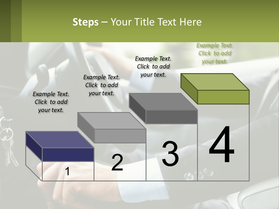 A Man Driving A Car With A Key Chain In His Hand PowerPoint Template