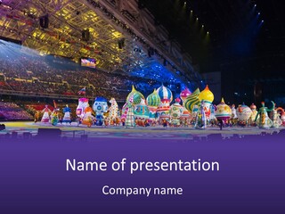 A Large Group Of Clowns In A Circus Show PowerPoint Template