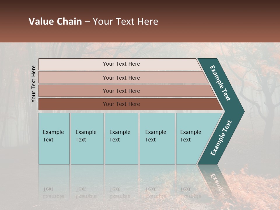 A Foggy Forest With Trees And Leaves On The Ground PowerPoint Template
