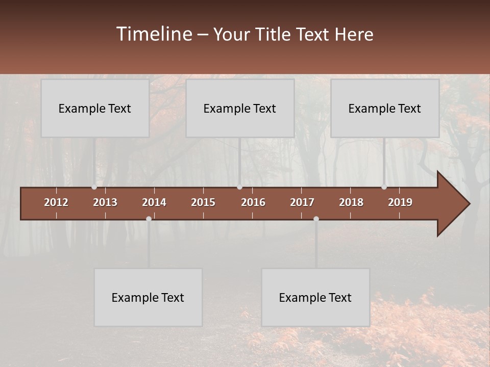 A Foggy Forest With Trees And Leaves On The Ground PowerPoint Template