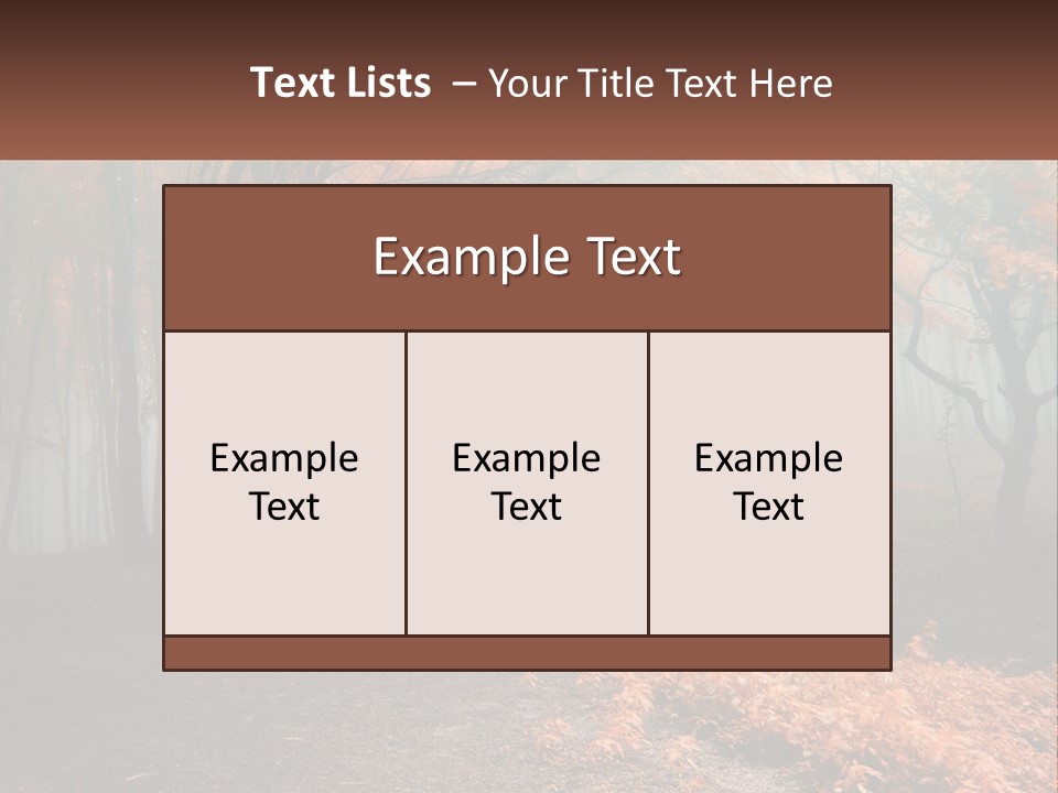 A Foggy Forest With Trees And Leaves On The Ground PowerPoint Template