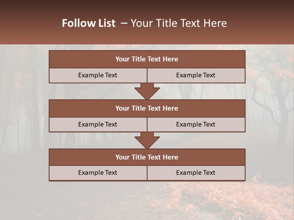 A Foggy Forest With Trees And Leaves On The Ground PowerPoint Template
