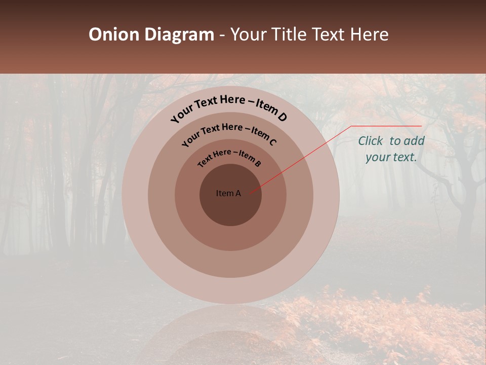 A Foggy Forest With Trees And Leaves On The Ground PowerPoint Template