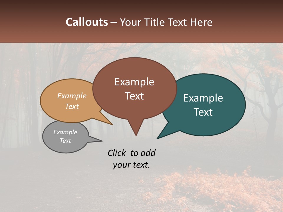 A Foggy Forest With Trees And Leaves On The Ground PowerPoint Template