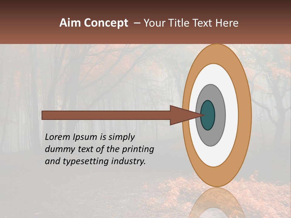 A Foggy Forest With Trees And Leaves On The Ground PowerPoint Template