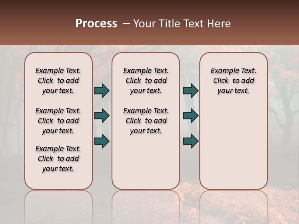 A Foggy Forest With Trees And Leaves On The Ground PowerPoint Template