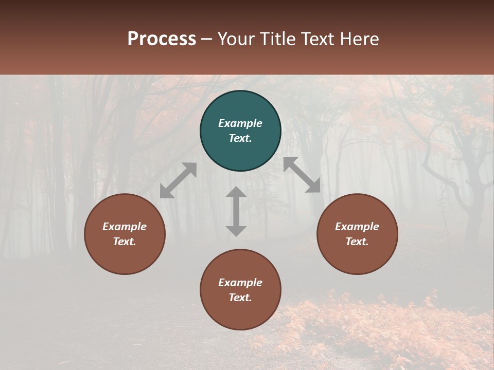 A Foggy Forest With Trees And Leaves On The Ground PowerPoint Template