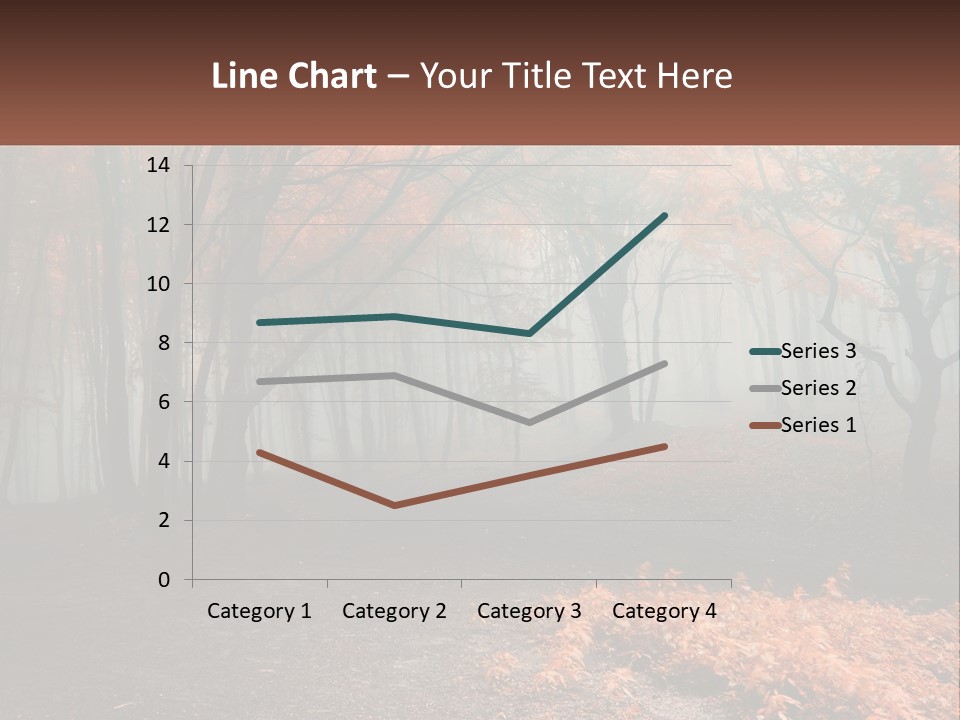 A Foggy Forest With Trees And Leaves On The Ground PowerPoint Template