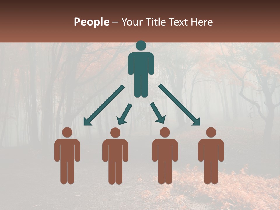 A Foggy Forest With Trees And Leaves On The Ground PowerPoint Template