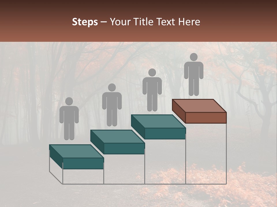A Foggy Forest With Trees And Leaves On The Ground PowerPoint Template