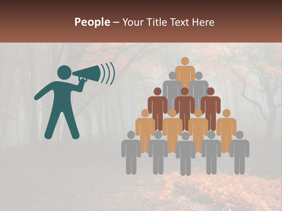 A Foggy Forest With Trees And Leaves On The Ground PowerPoint Template