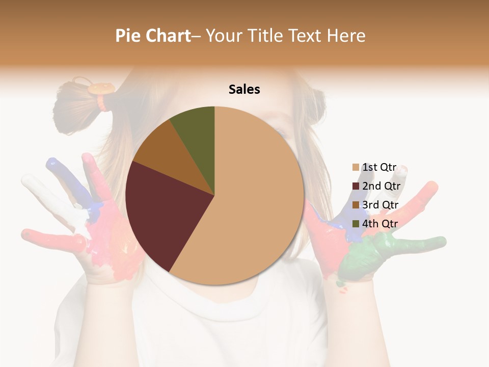 A Little Girl Holding Her Hands Painted In Different Colors PowerPoint Template