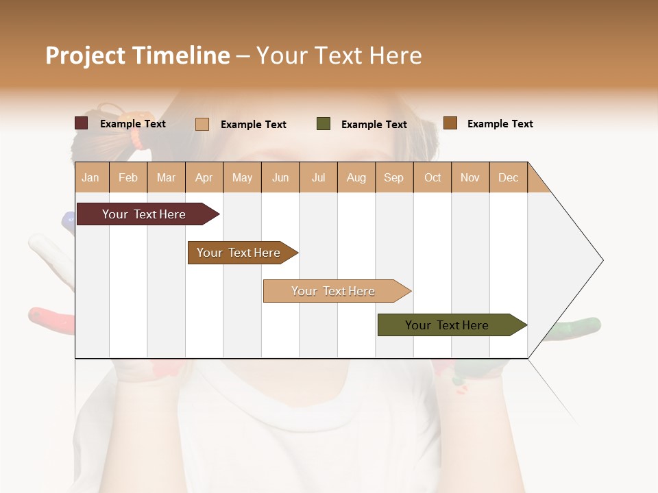 A Little Girl Holding Her Hands Painted In Different Colors PowerPoint Template