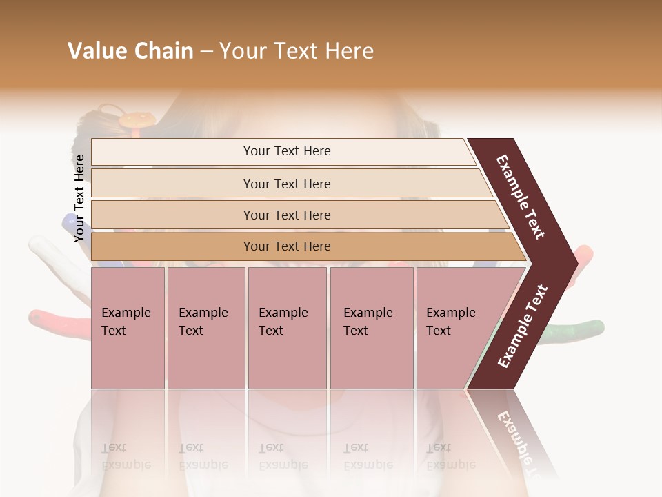 A Little Girl Holding Her Hands Painted In Different Colors PowerPoint Template