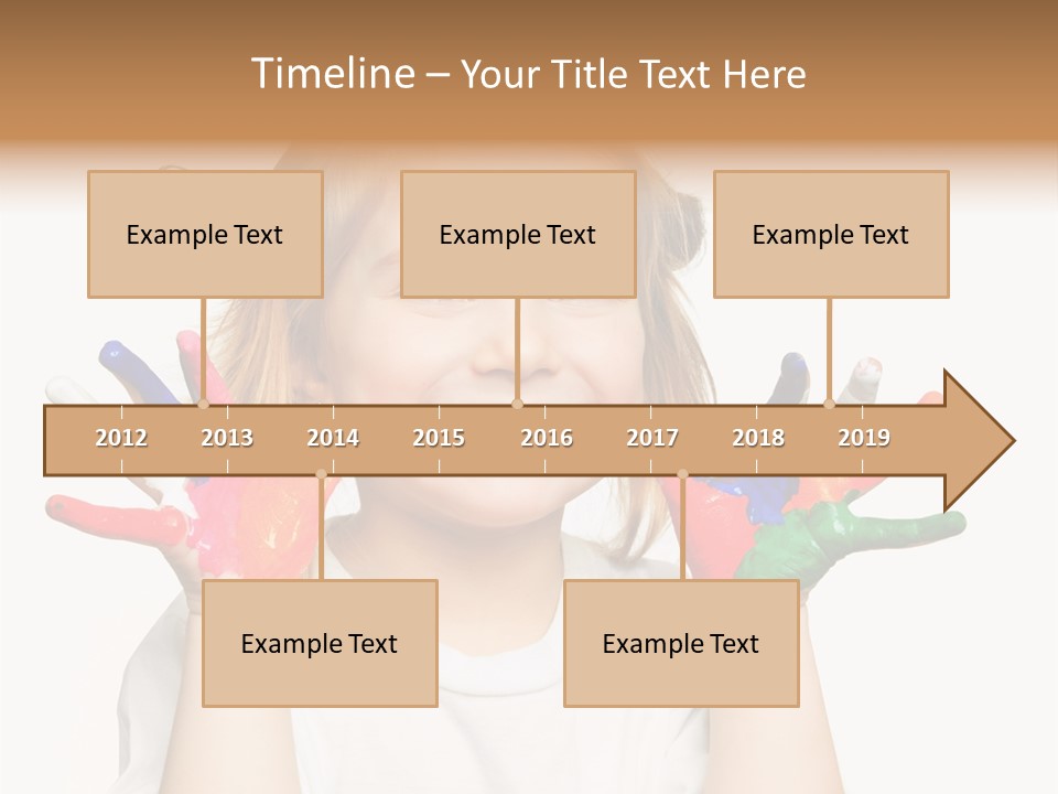 A Little Girl Holding Her Hands Painted In Different Colors PowerPoint Template