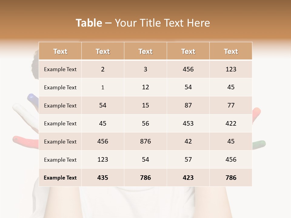 A Little Girl Holding Her Hands Painted In Different Colors PowerPoint Template