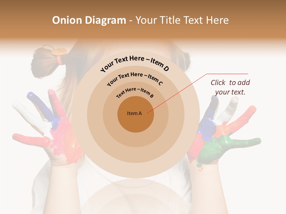 A Little Girl Holding Her Hands Painted In Different Colors PowerPoint Template