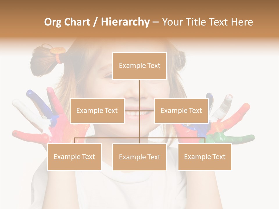 A Little Girl Holding Her Hands Painted In Different Colors PowerPoint Template